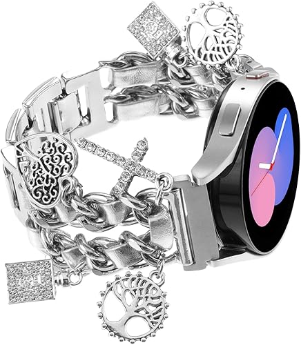 Miniatura 2 de REALSIGN Elegante correa de reloj de metal de 0.787 pulgadas compatible con Samsung Galaxy Watch 6 5 4 401.732 in, Watch 4 Classic 421.811 in, Watch