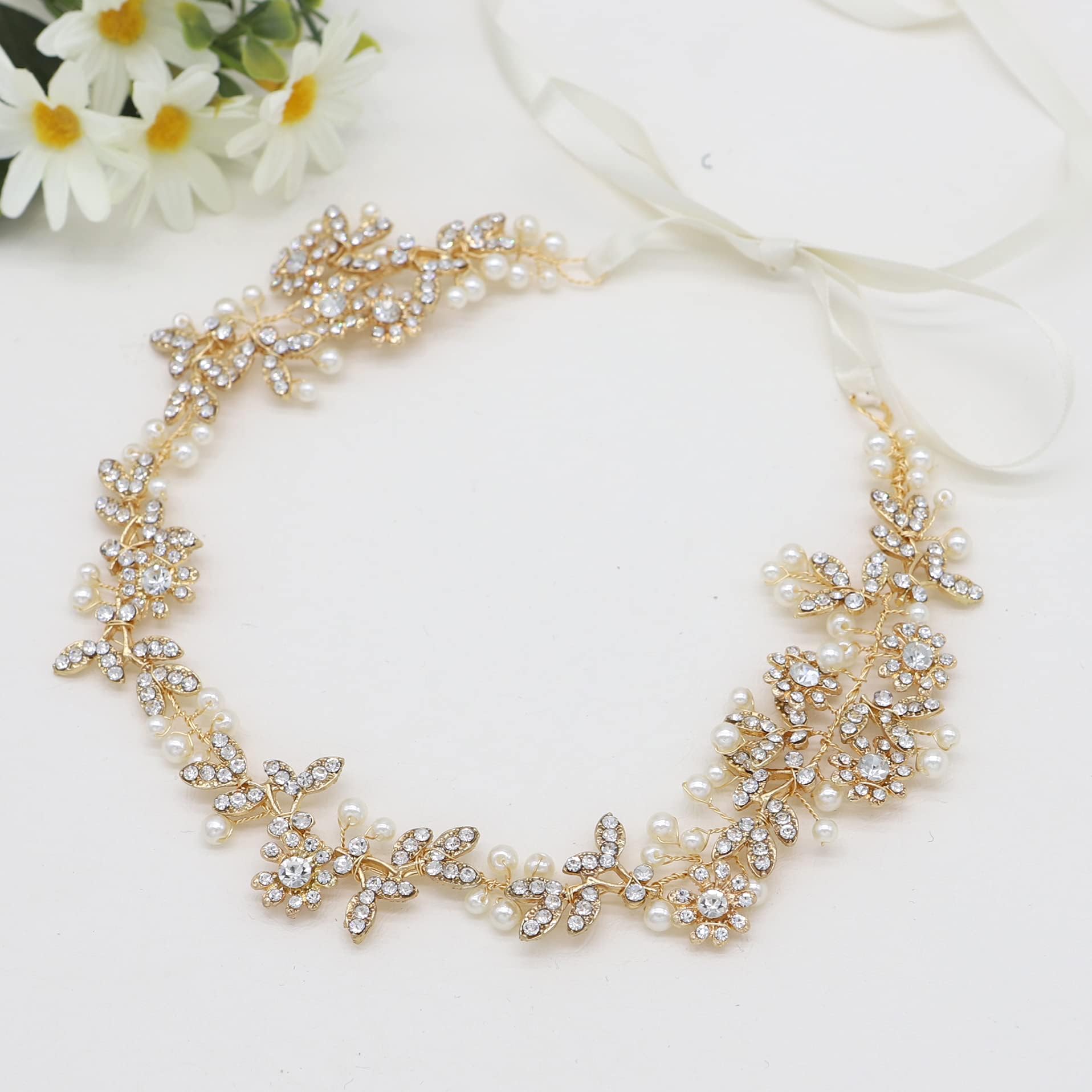 Bridal Headbands Crystal Pearl Hair Vines Bohemian Style Wedding Headpieces For Bride Wedding Hair Accessories