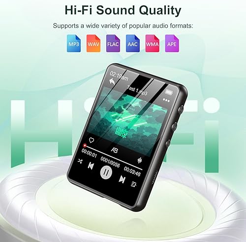 Miniatura 5 de Reproductor de MP3 de 128 GB  Reproductor de música con Bluetooth 5.4, reproductor de MP3 de alta fidelidad portátil de 2.4 pulgadas con radio FM,