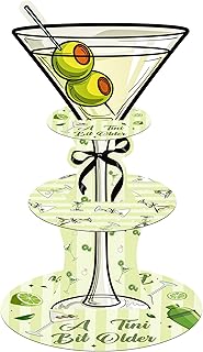 Martini Party Cupcake Stand for Martini Birthday Party Decoration 3 Tier A Tini Bit Older Party Cupcake Holder Martini Cocktail Theme Dessert Tower for Tini Bar Party Bachelorette Party Supplies