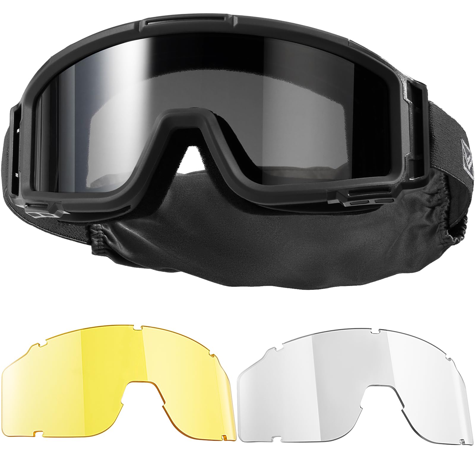 1TG Tactical Airsoft Brille, Taktische Schutzbrille mit 3 Wechselobjektive, Jagdbrille mit CE EN166, Airsoft Gläser für Paintball, Jagd, CS, Radfahren, Outdoor
