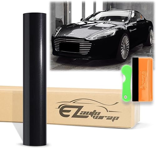 Adhesivo adhesivo metálico brillante de alta calidad, 12 x 60 pulgadas (1 x 5 pies), color negro rosa de alta calidad, adhesivo metálico brillante