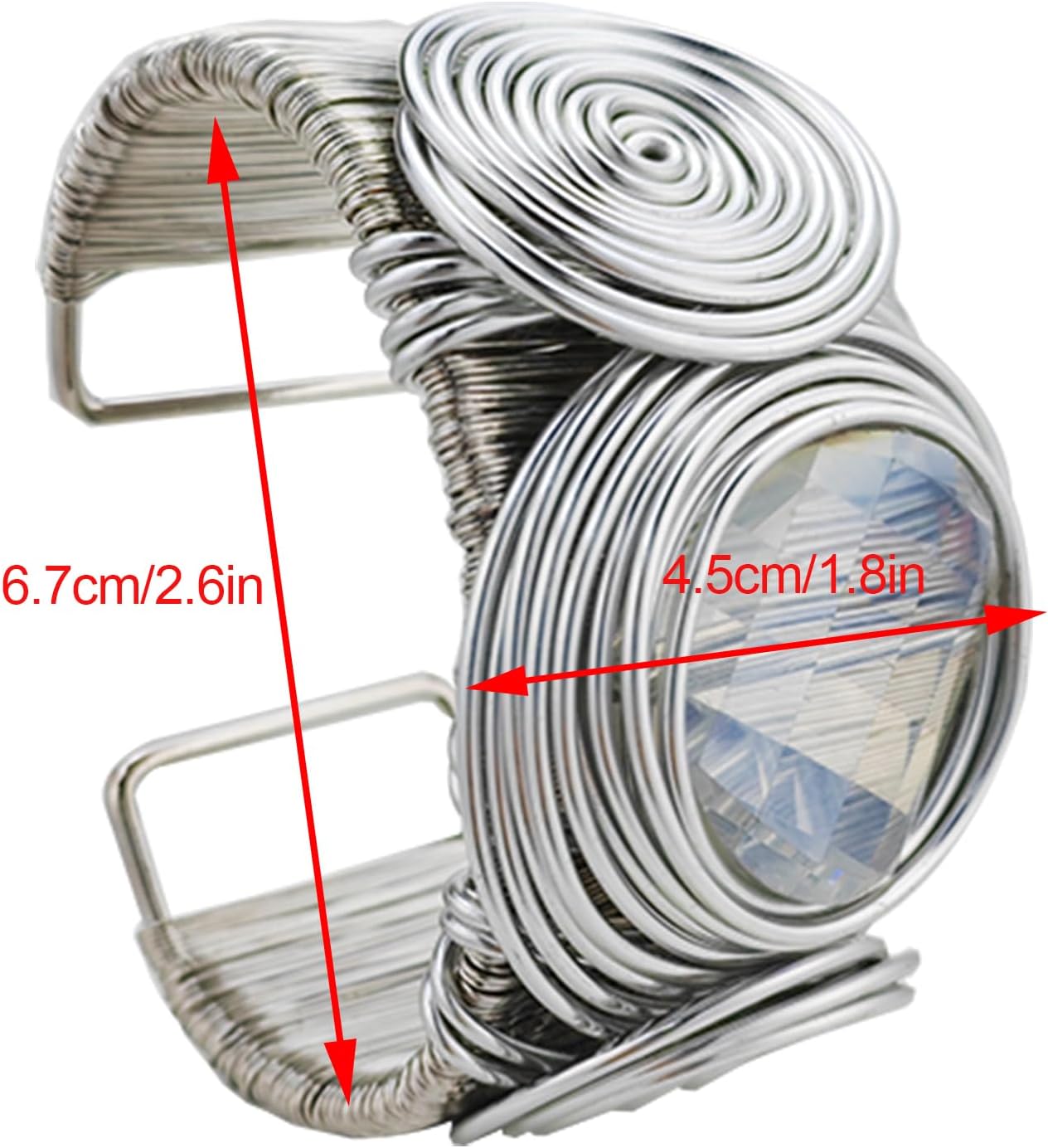 KOLODOGO Wide Cuff Chunky African Bracelets for Women Open Cuff Bangles Sparkly Rhinestone Wrist Cuff Bracelets as Jewelry Gift - Image 5