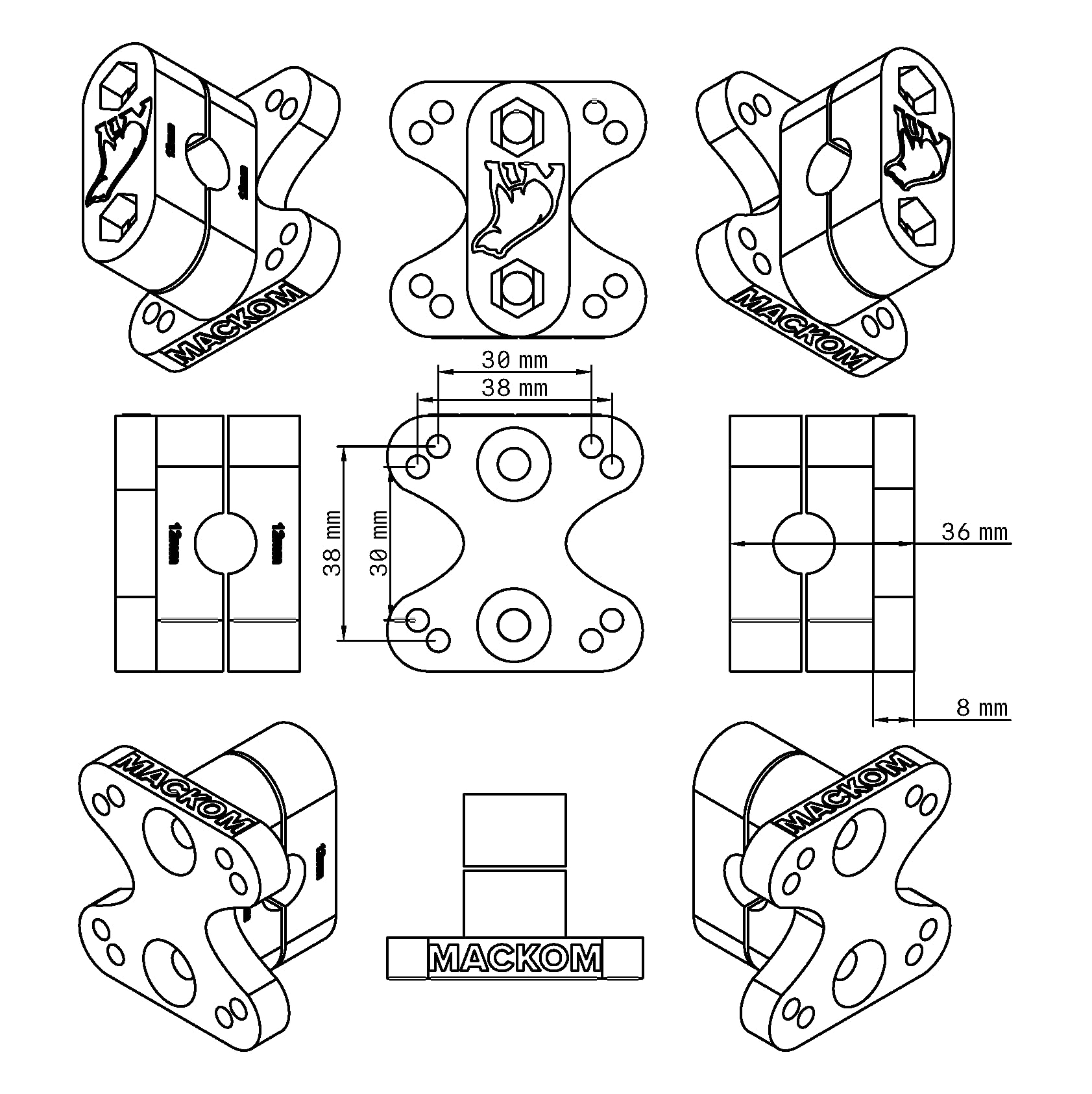 Supporto di navigazione per moto Garmin Zumo XT, XT2, AMPS Pattern (16 mm)