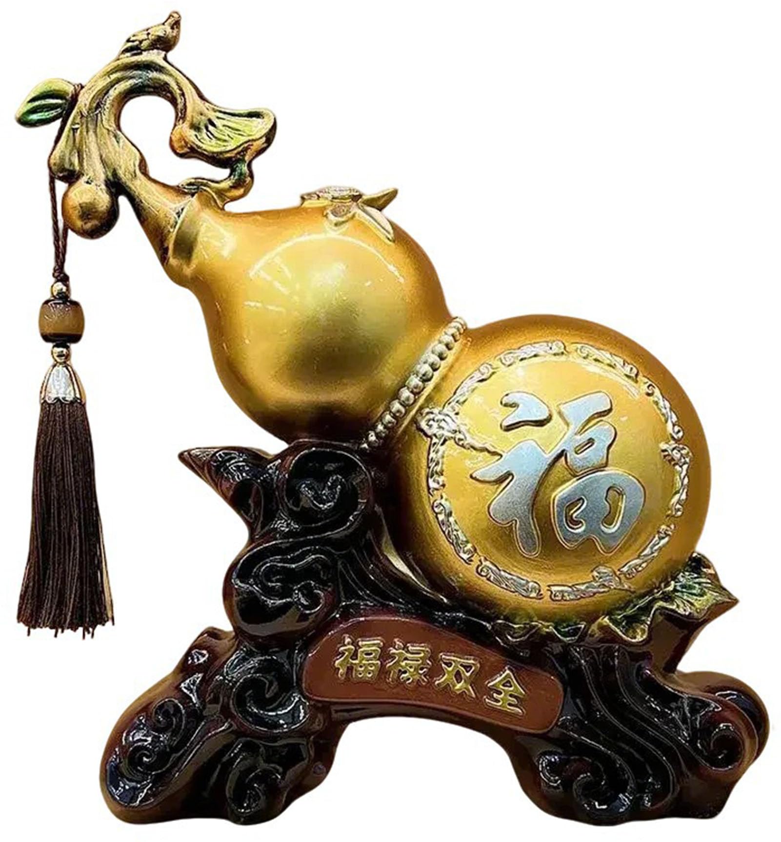 Good Luck Gourd, Chinese Feng Shui Resin Statue for Office Home Desktop
