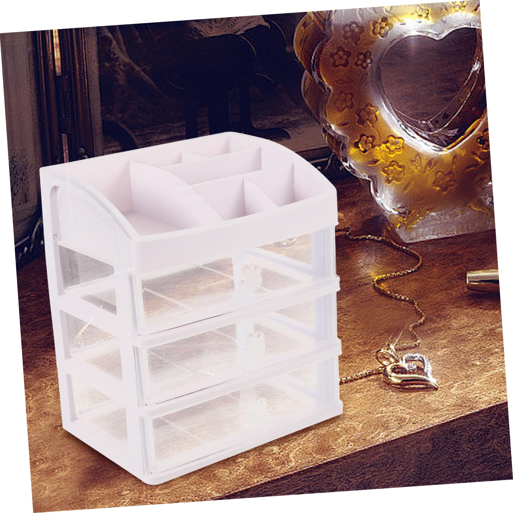 Organizer per Cancelleria Cassetto Decorazioni Kawaii per Scrivania Scatola Portaoggetti da Tavolo Organizer Multistrato per Trucchi e Prodotti da Bagno