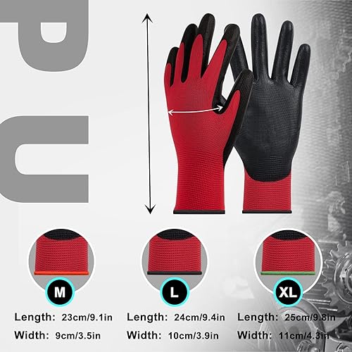 Miniatura 3 de MIG4U Guantes de poliuretano  Guante ultrafino recubierto de palma de poliuretano  Excelente agarre guante de trabajo de seguridad ideal para