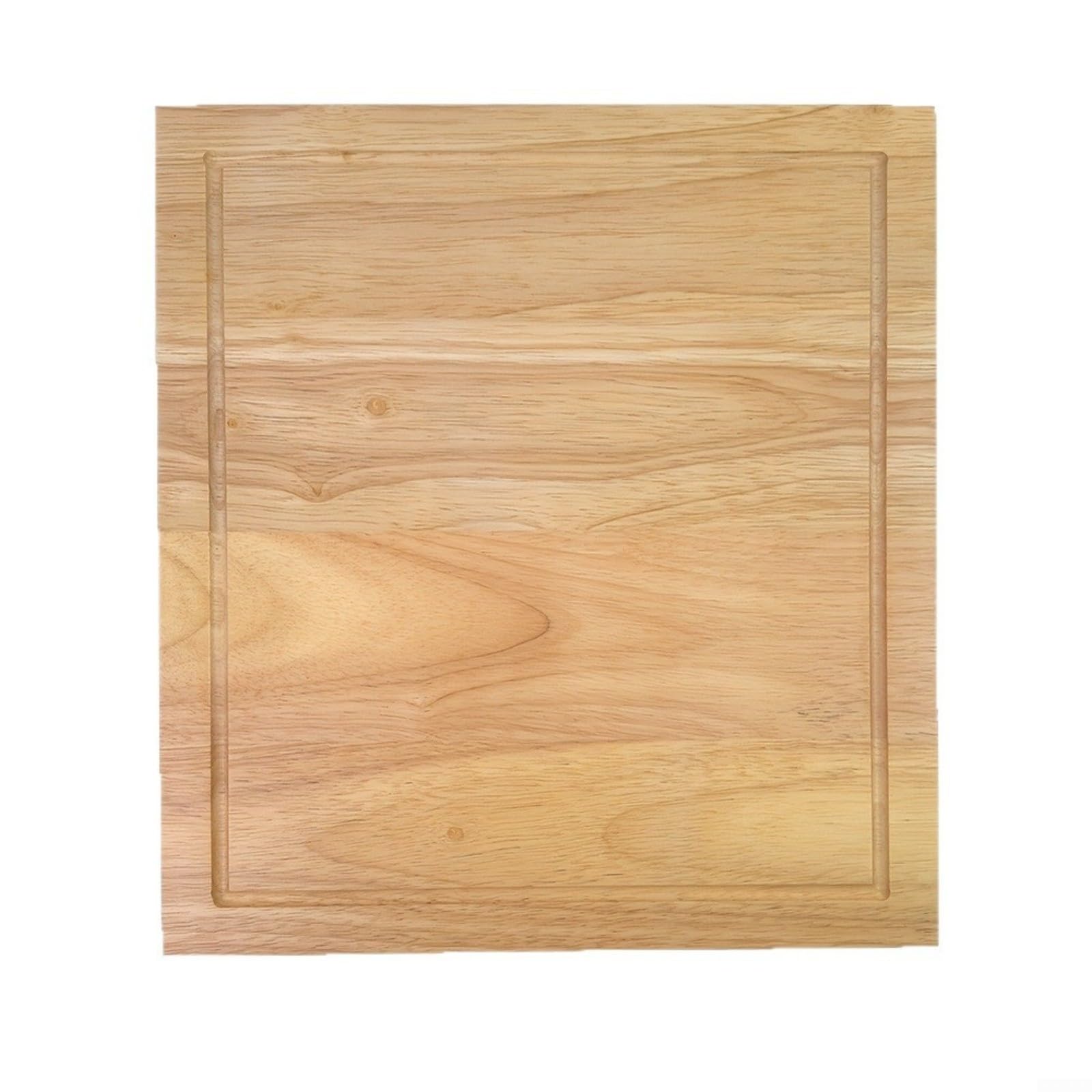 Tagliere in legno dell'albero della gomma, quadrato in legno con doppio lato, tagliere da cucina e formaggio per tagliare e servire, 40 x 35,1 cm, per cucina e campeggio