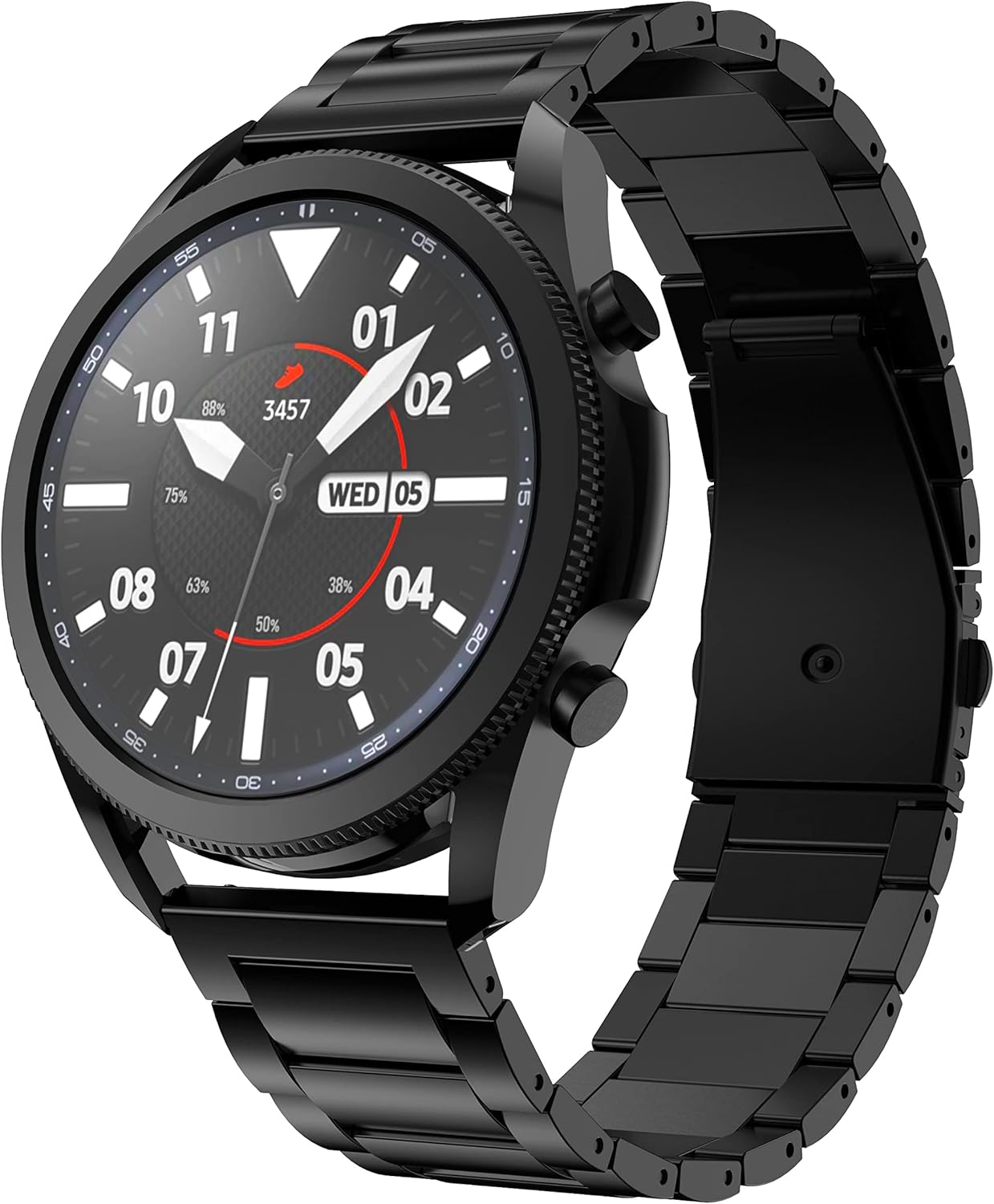 Titanium Band Compatible with Galaxy Watch 3 45mm/Galaxy Watch 46mm, Men 22mm Titanium Metal Quick Fit Business Watch Band for Gear S3 Frontier/Classic, Sliver