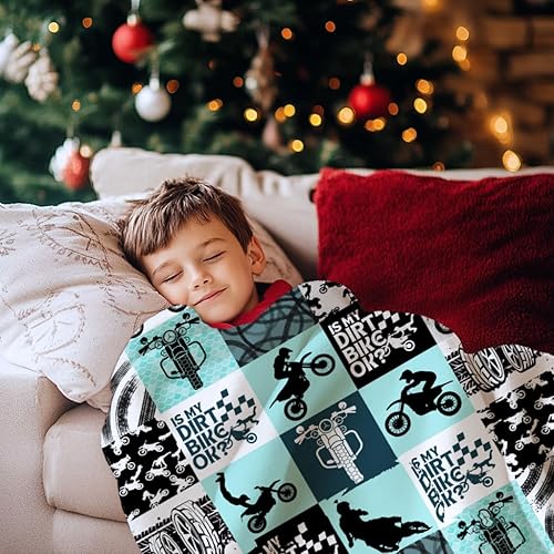 Miniatura 5 de Manta fresca de motocross, manta de regalo de motocicleta de deporte extremo para niños y hombres, manta de retazos con temática de carreras de