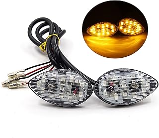 YnGia 2PCS Motorcycle Indicators Motorcycle Flush Mount LED Turn Signals Light, Amber Motorbike Indicator Lamp Front Rear Turn Signal Light
