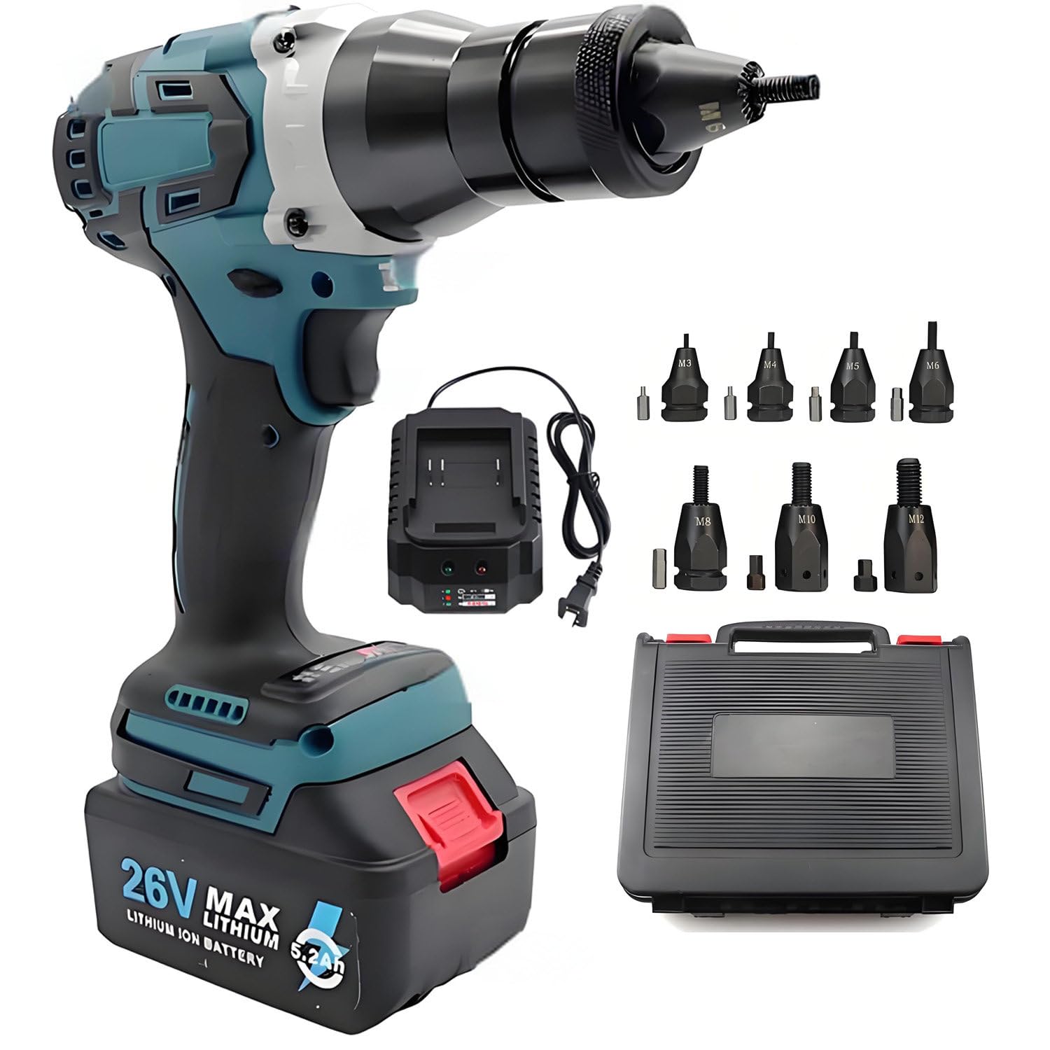 CelyToe 26V Cordless Rivet Nut Gun Battery Powered