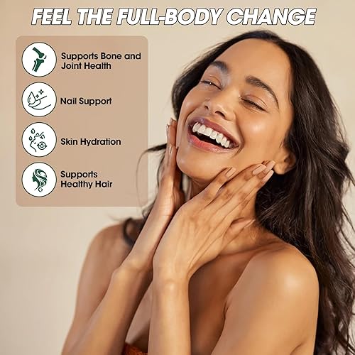 Miniatura 5 de LIVINGANIC Péptidos de colágeno en polvo sin sabor 15.9 onzas, colágeno bovino hidrolizado, 41 porciones tipo I y III, alimentado con pasto,