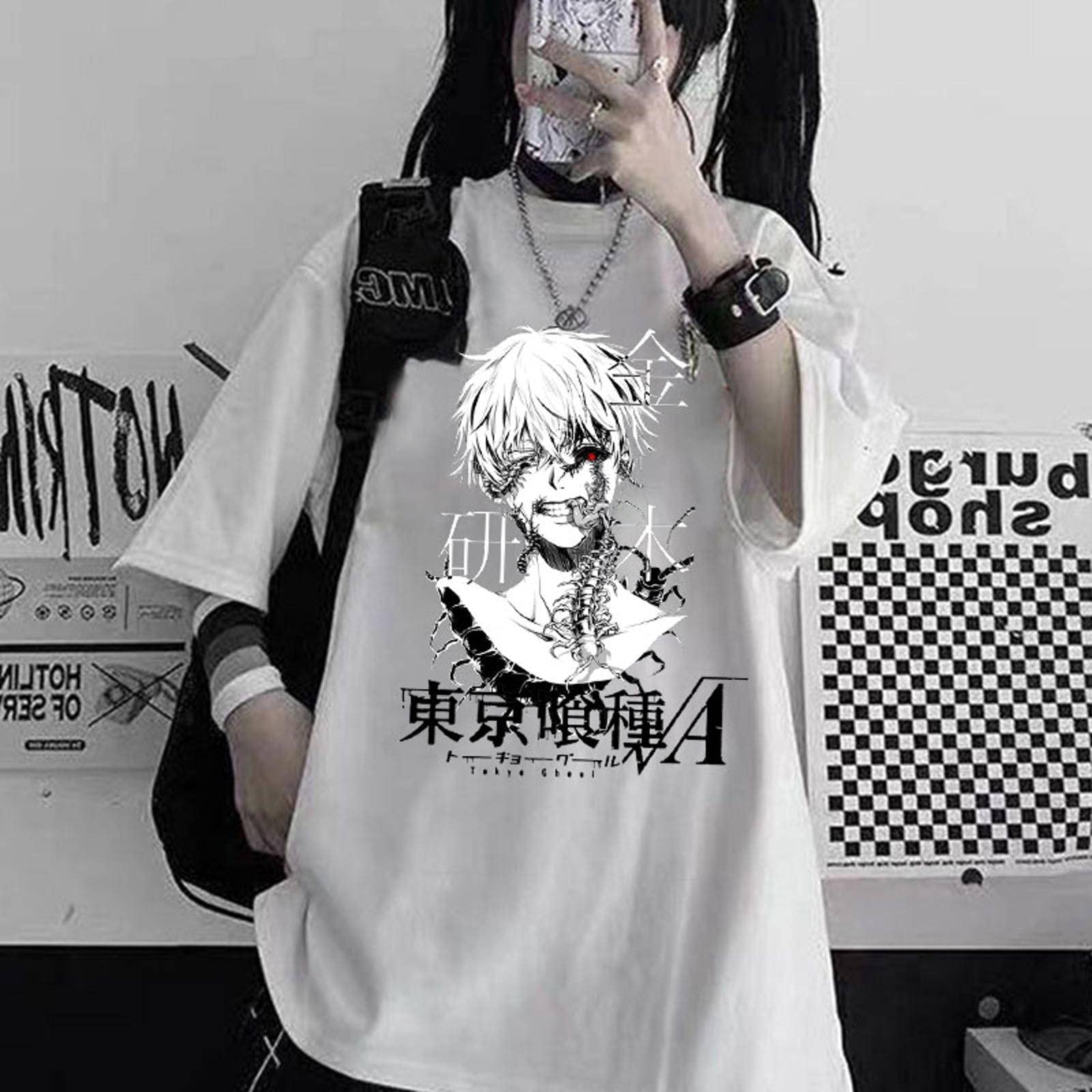 Maglietta Anime Kaneki Ken Stampa 3D | T-Shirt Unisex Girocollo In Poliestere, Taglie Forti XXS-4XL, Abbigliamento Estivo Originale