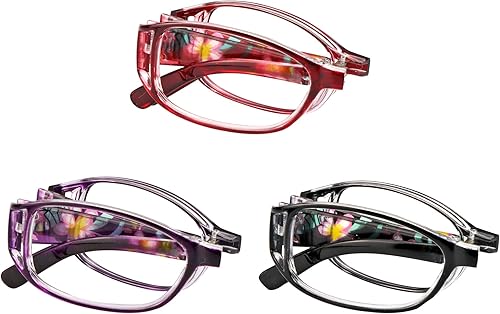 Miniatura 6 de VisionGlobal 3 pares de anteojos de lectura plegables para lectores con lente de bloqueo de luz azul, lentes plegables compactos para mujeres,