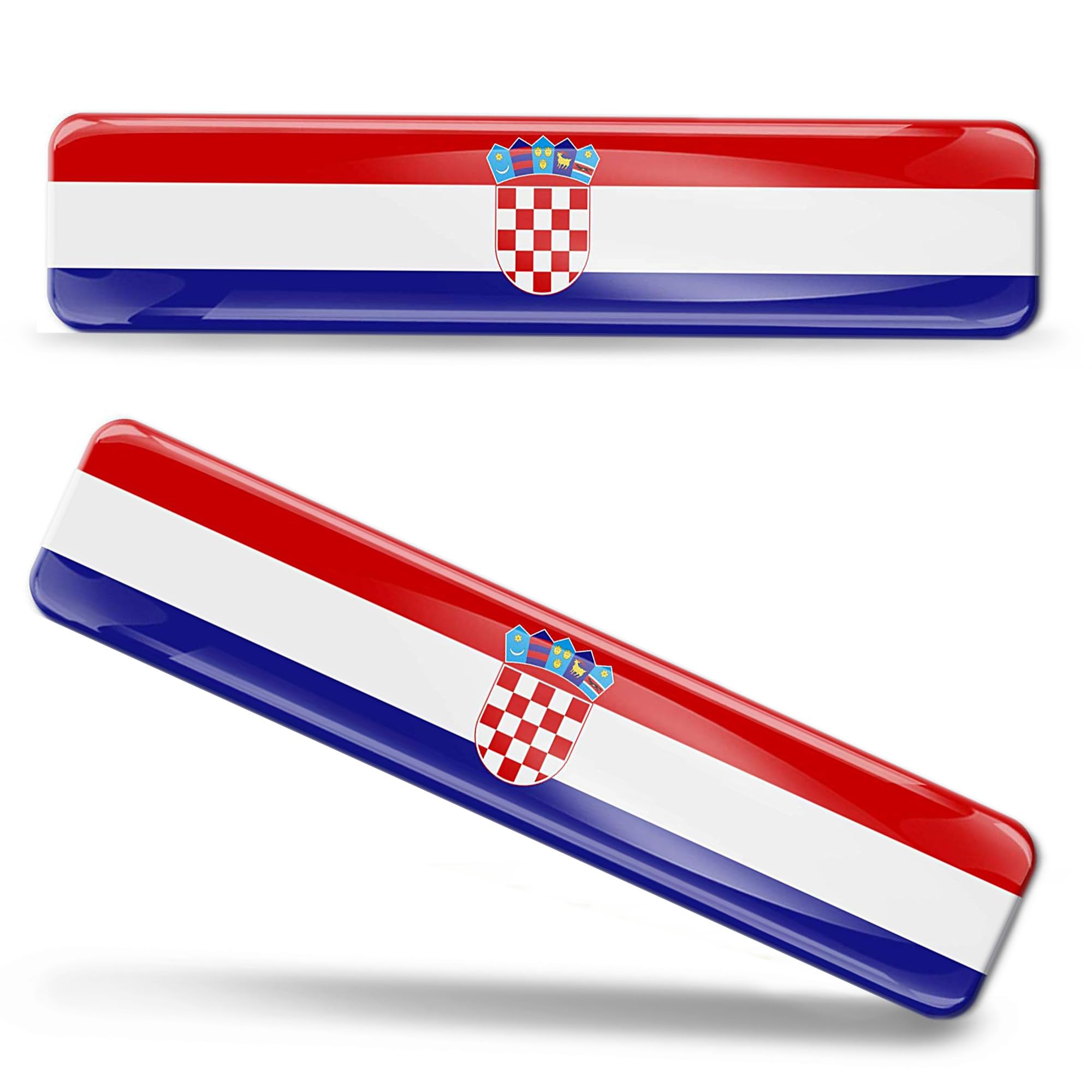 Biomar Labs 2 x 3D Domed Silicone Stickers Decals Croatia National Croatian Flag Banner Emblem Car Motorcycle Helmet F 5/2-ka