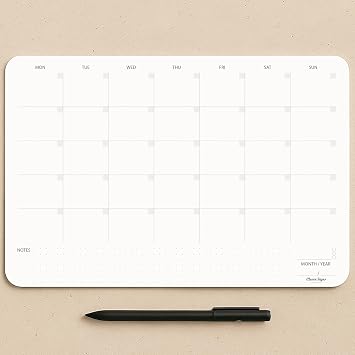 Undated Monthly Planner Notepad,Desk Calendar for Organizing&Scheduling Tasks-Productivity Tracker,Goals,Notes&To-Do ListsA4 Size 8,3"X11,7"Premium Thick Paper with Cardboard Back Support 50 Sheets