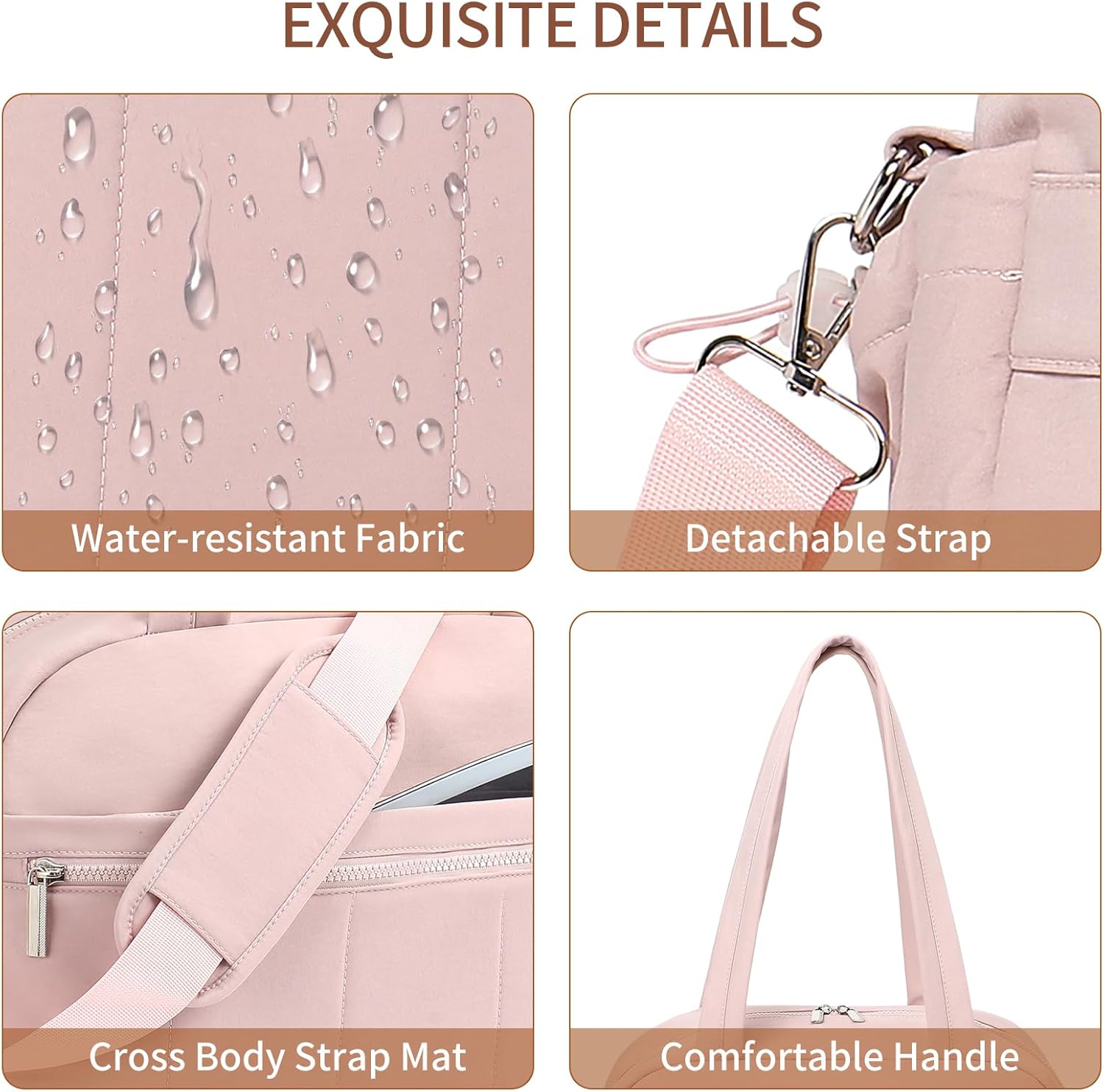 Gym Bag for Women Travel Duffel Bag with Wet Pocket Lightweight Carry on Weekender Bag Sports Water-resistant