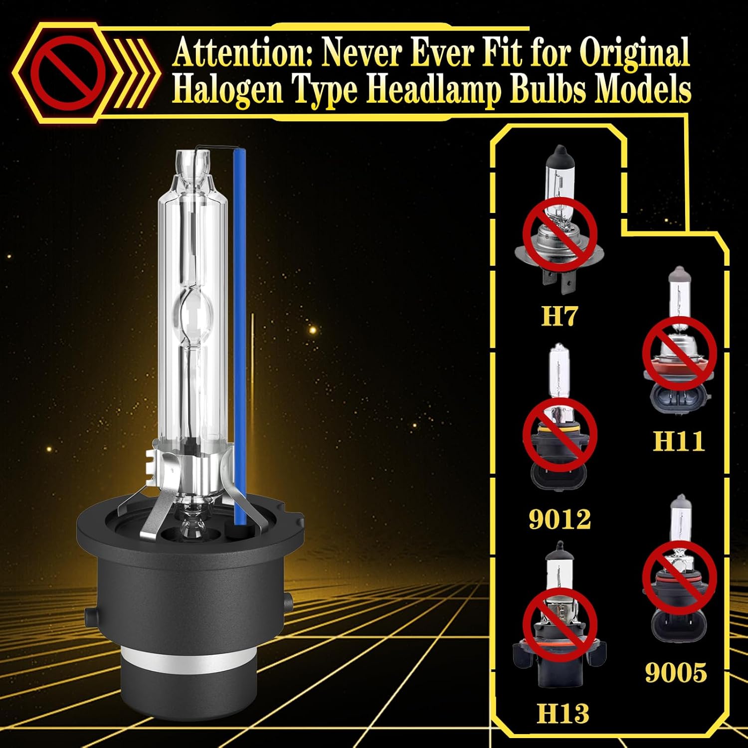 VHK for Nissan Altima Maxima HID Xenon Headlight Bulbs Low Beam D2S 2010 2011 2012 2013 2014, S SR SL SV Bi-Xenon Lights, 8000K White Blue OEM 35W 4300K D2SC1 Replacement, Never Fit Halogen, 2 Pack