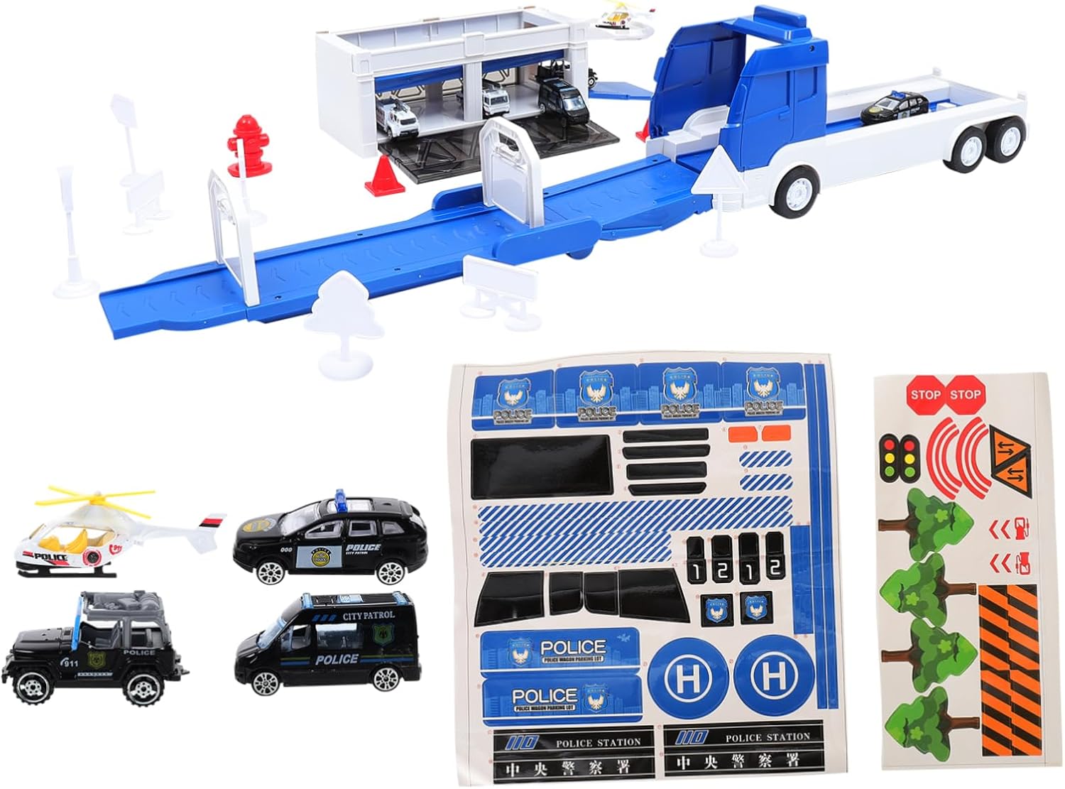 Vaguelly 1set Simulated Police Car Toy for Boys and Girls Mini Patrol Wagon Model Flashing Lights and Sounds Birthday Promotes Imagination and Play Design