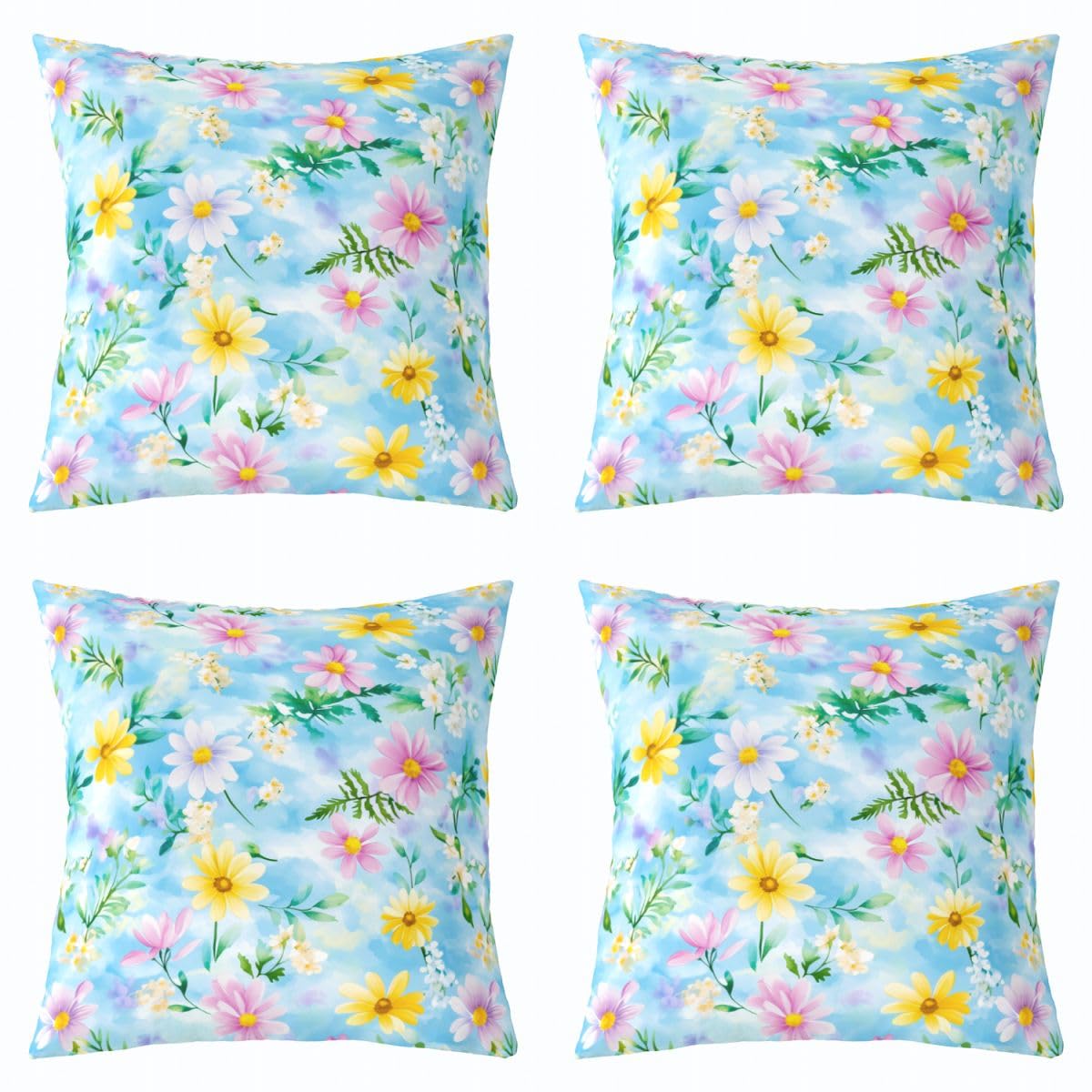 Housse de coussin 45x45 cm floral 4 pièces Dreamy Sky