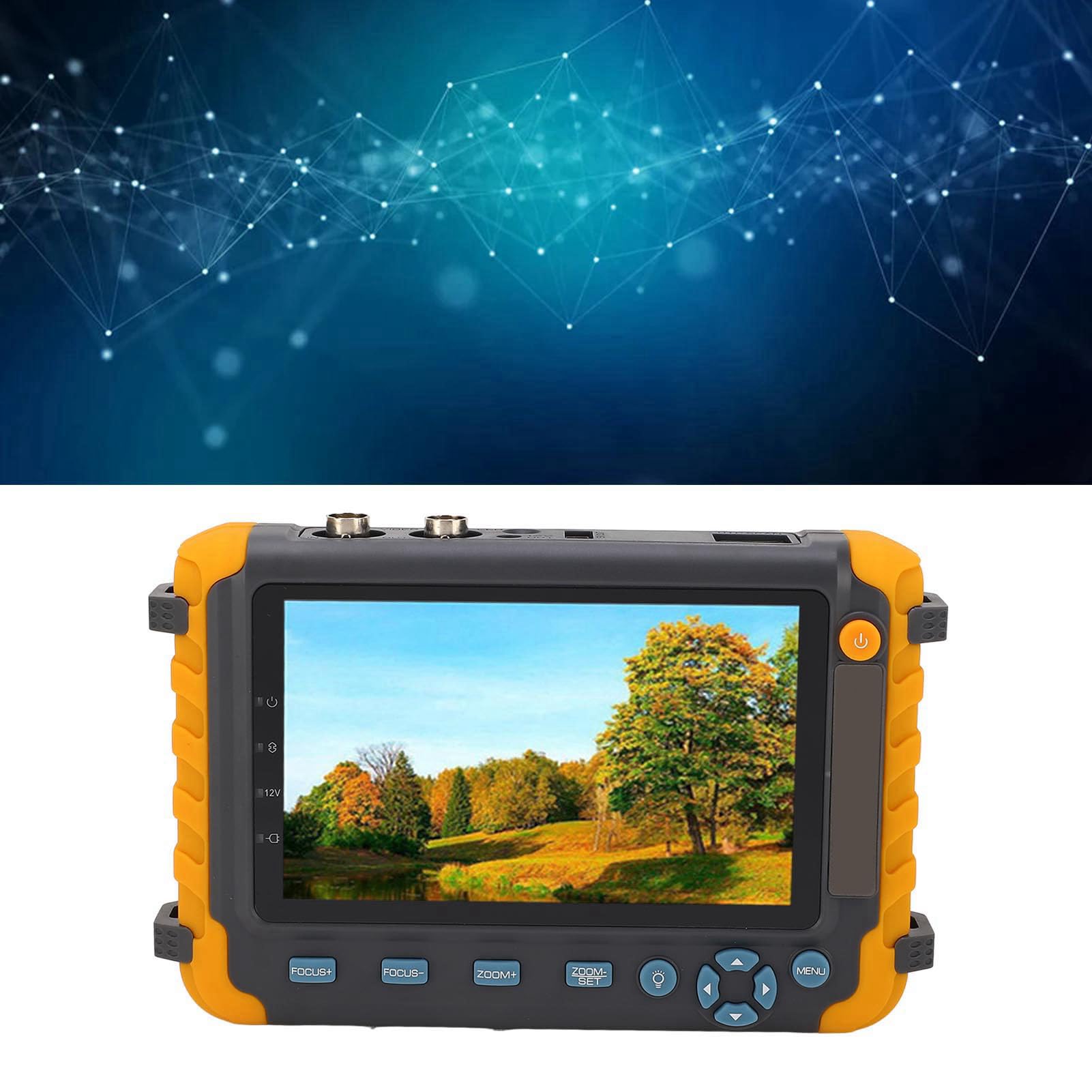 Focket Tester CCTV, Tester per Telecamera IP 5 Pollici 8 MP, Tester per Monitor Video Analogico Coassiale AHD TVI CVI con Test Cavo UTP Controllo PTZ Ingresso HDMI VGA Uscita DC12V (Spina UE)