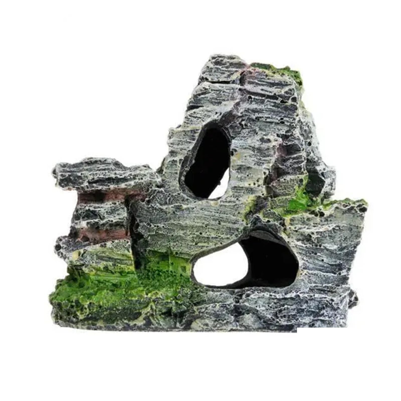 8 Piezas Acuario Paisaje montaña Vista rocalla para Decoraciones | Casa cueva de resina de decoración de puente de piedra for refugio de pecera de tortugas Betta