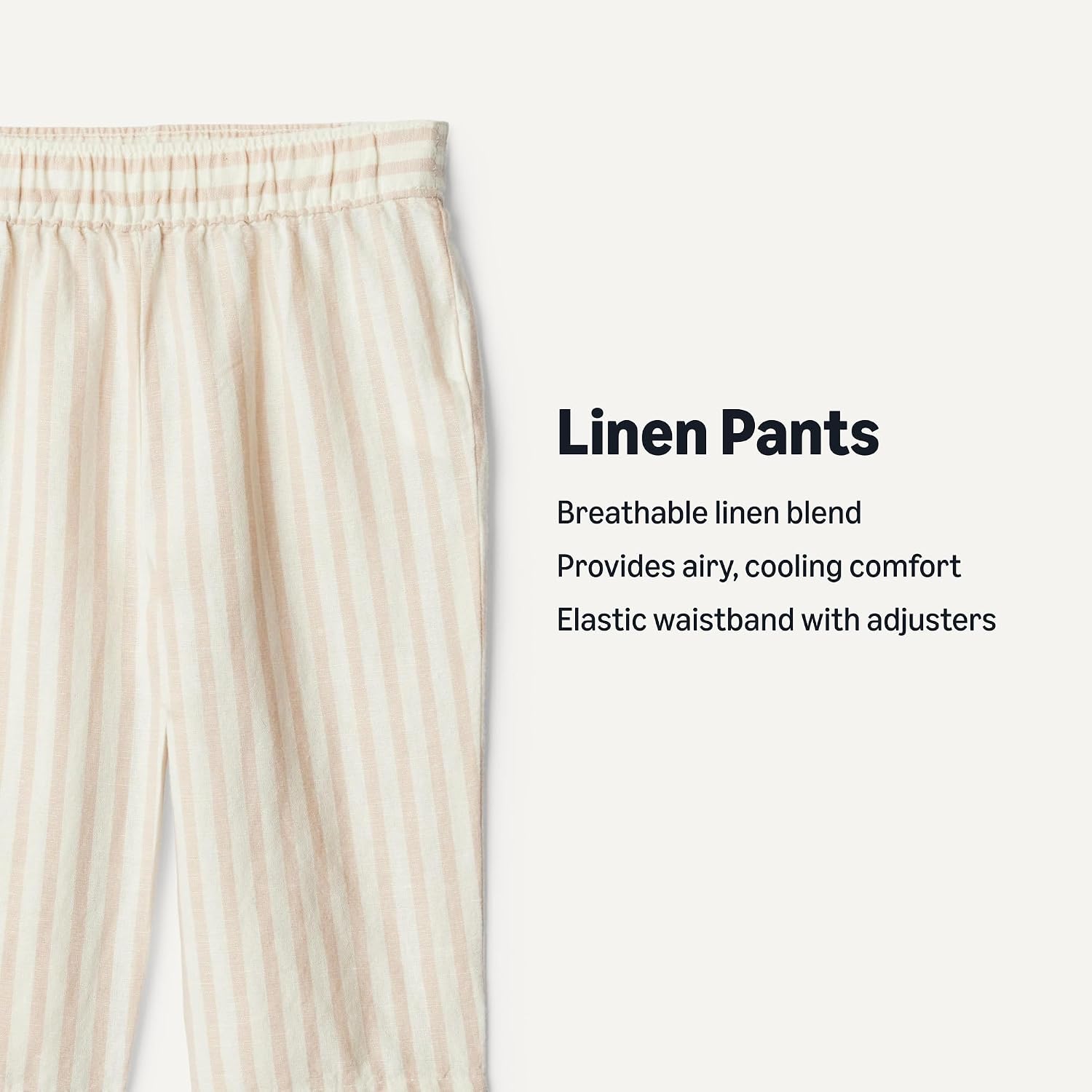 Amazon Essentials x Sofia Grainge Toddlers and Baby Boys' Cotton Linen Pull-on Pants