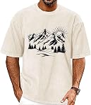 ADOREJOY Mens T Shirts Summer Short Sleeve Top Oversized Vintage Washed Tees Basic Loose Fit Blouse