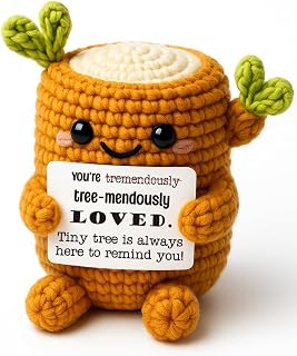 Valentines Day for Her Him Valentine Women Men Gifts for Boyfriend Girlfriend, Valentine's Day for Wife Husband Fiance Valentines Couple Present, Valentine's Funny Handmade Crochet Tree Stump
