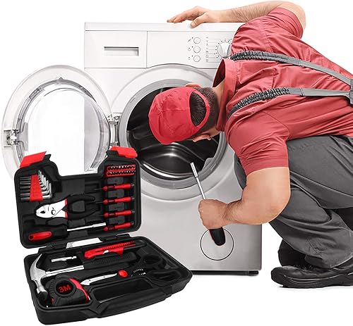 Miniatura 3 de Kit de herramientas para el hogar de 39 piezas, juego de herramientas básicas pequeñas para el hogar con caja de herramientas de plástico, ideal