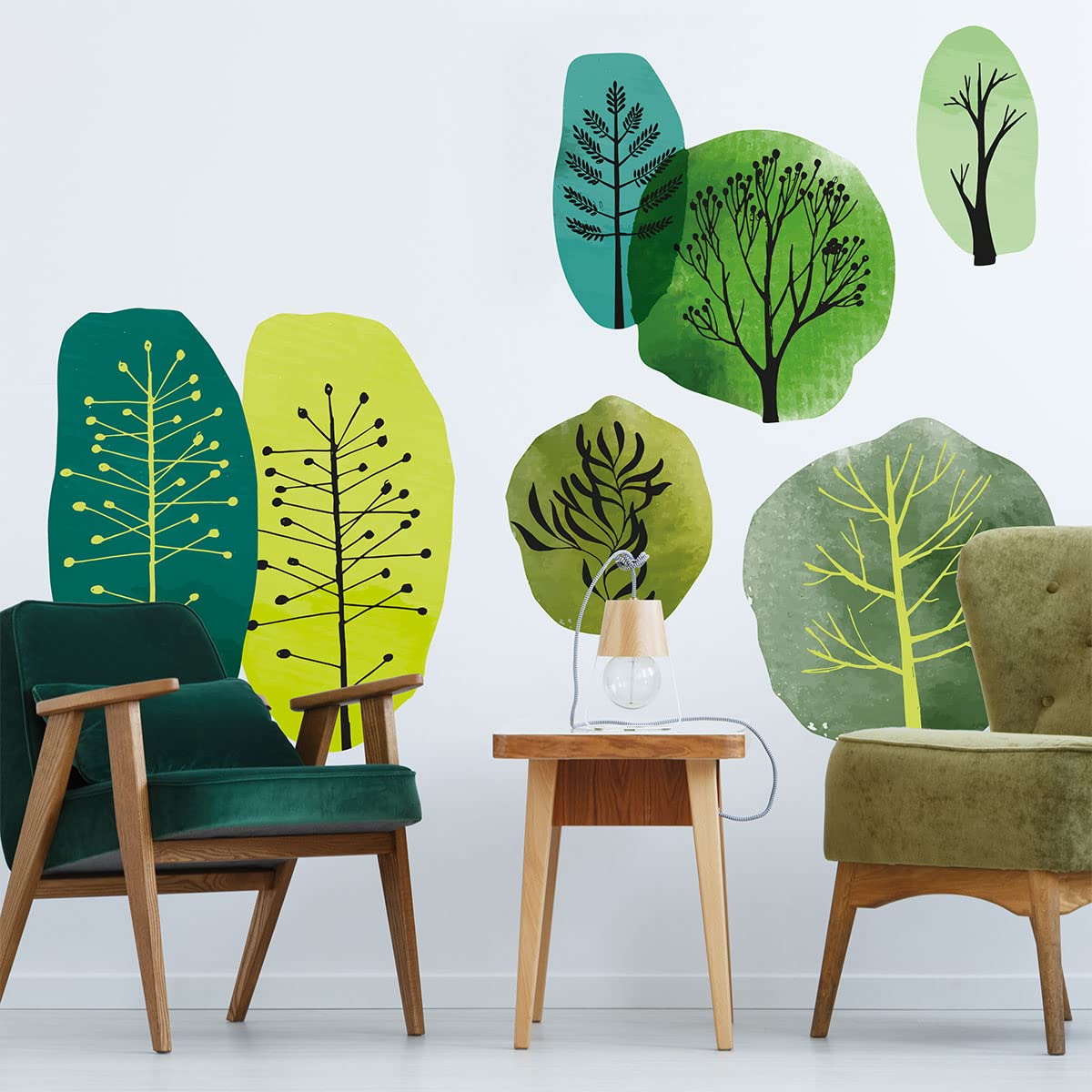Ambiance Sticker Non-Woven Wallpaper Giant Frescoes Pre-Pasted Natural Alberi Decorative Label Height 130 x Length 120 cm