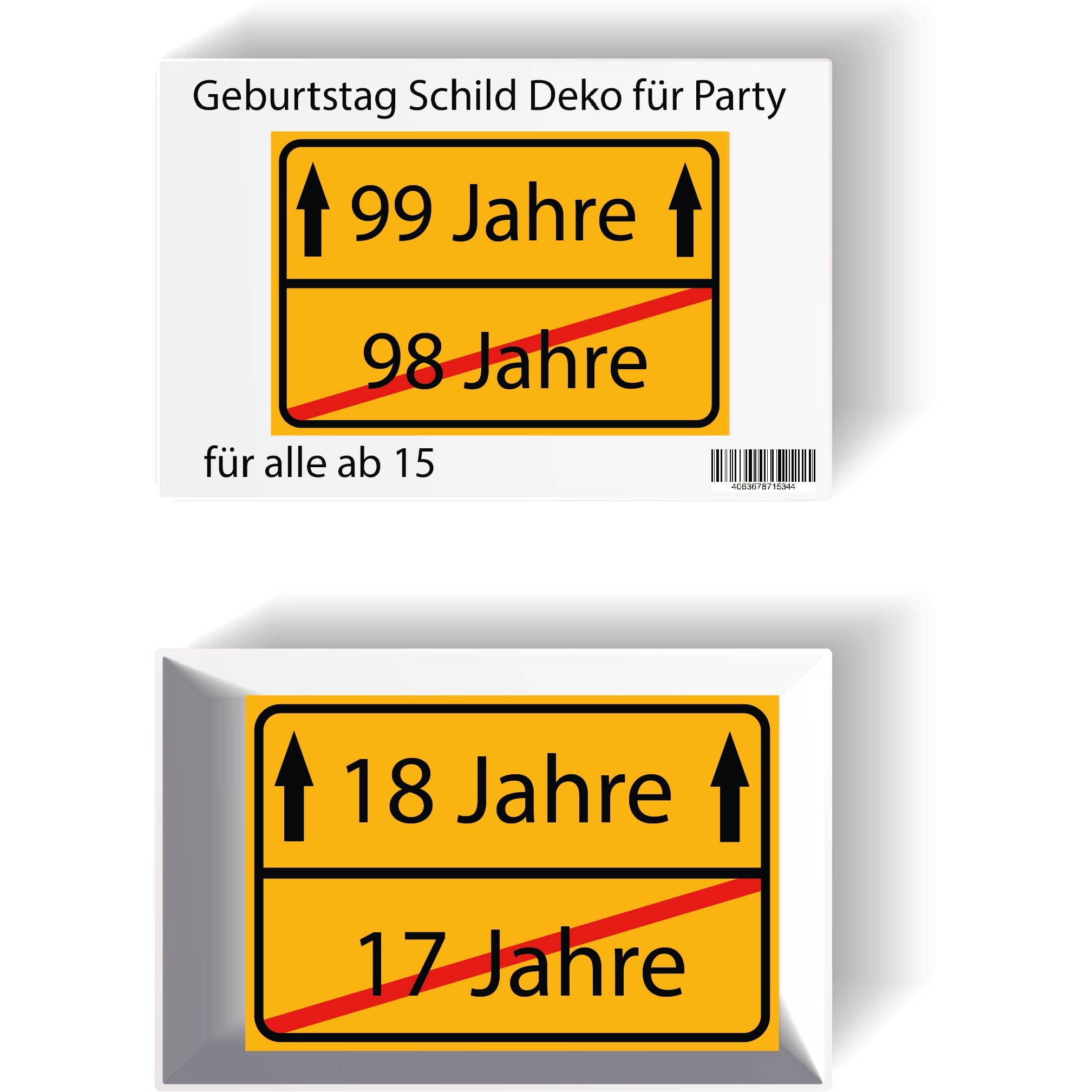 INDIGOS UG - 18 Jahre Geburtstag Schild Deko für Party - 80x60cm - PVC 5mm schwarz - Ortsschild Herzlichen Glückwunsch - Spruch - Ortsschild Design Deko Geschenkidee 18. Birthday