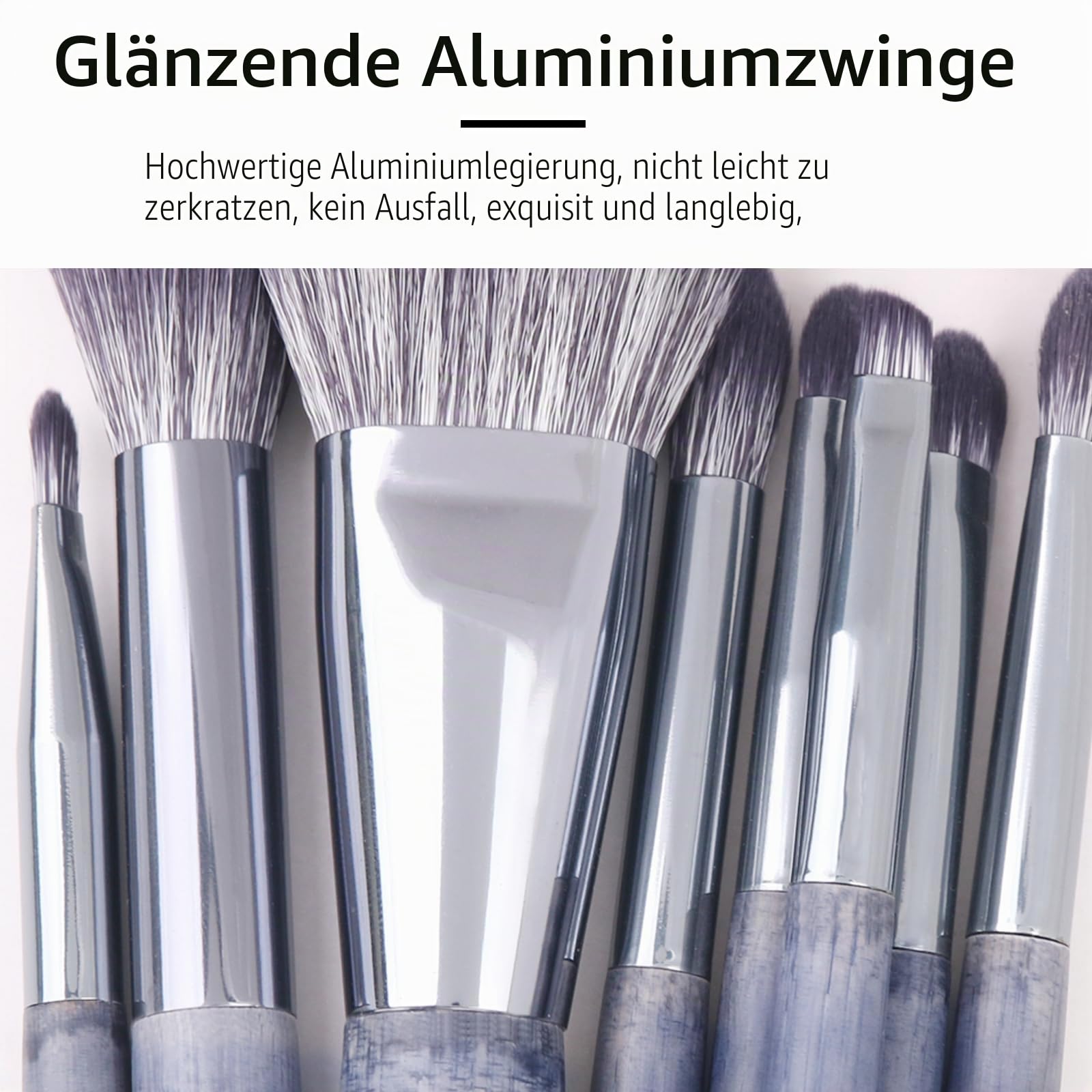 ENZO KEN Natürliches Lila Dachshaar Make-up Pinsel Set - Professionelles Walnuss Kosmetikpinsel Set Mit Handtasche, Blaue Naturborsten (Shuimo)