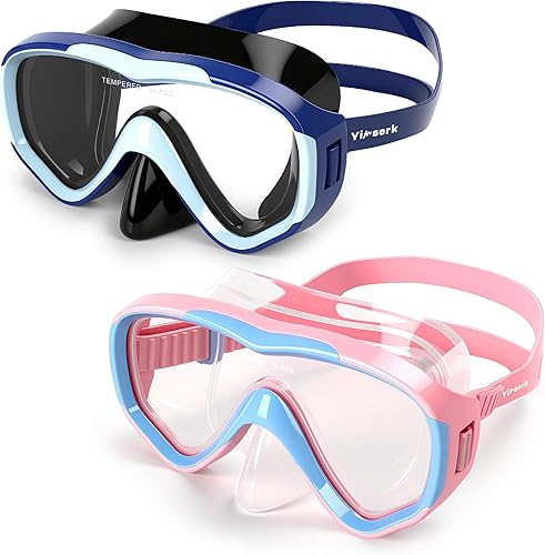 Gafas de natación para niños con cubierta para la nariz, máscara de buceo de vidrio templado antivaho para niños de 6 a 14 años
