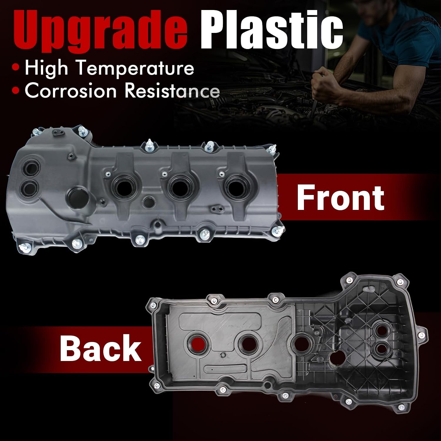 MITZONE Valve Cover Compatible with Ford Edge Explorer F-150 Flex Mustang Taurus Transit 150 250 350 Lincoln Continental MKS MKT MKZ MKX 3.5L 3.7L 2011-2020 Non Turbocharged Driver Side