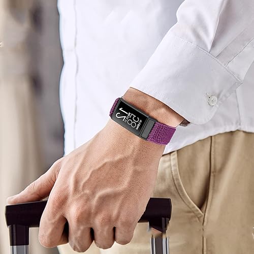 Miniatura 7 de Correa de reloj de nailon elástica compatible con Fitbit Charge 4/Charge 3, correas deportivas trenzadas ajustables Solo Loop Sport Correa