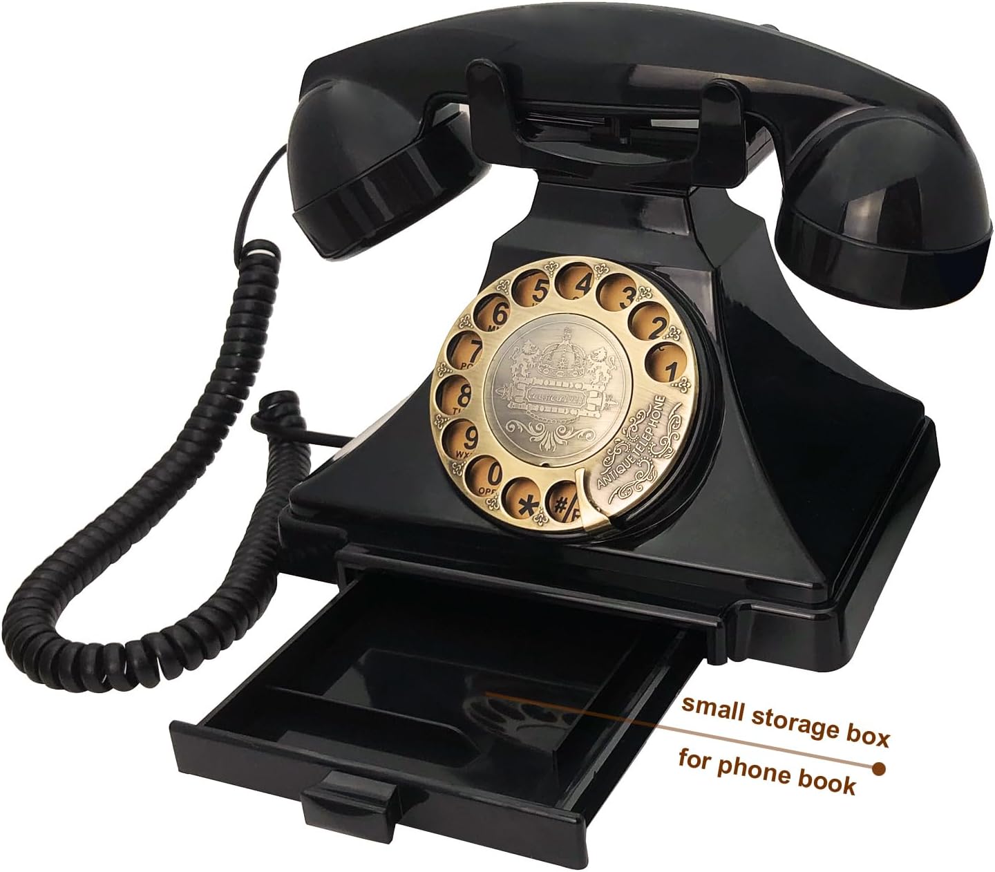 Retro Landline Telephone, Corded Antique Phone Vintage, 1930s Rotary Dial Home Decor Phone, Old Fashion Decorative House Phones for Seniors, Working Basic Rotary Phones for Home/Office/Hotel/School