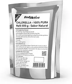 Chlorella (Clorela - Clorella) Pó 100% Pura Refil 500 G Bodyactive