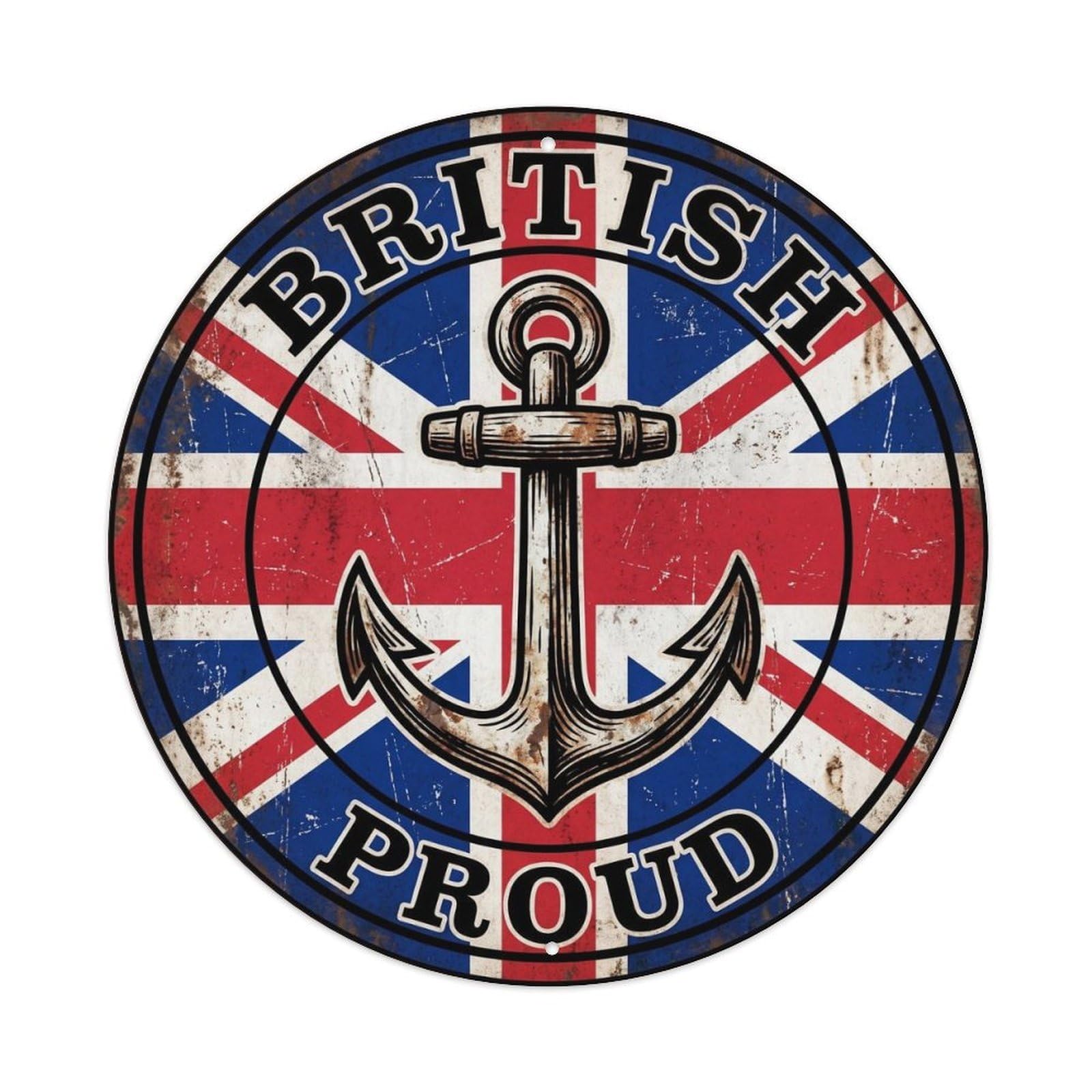 British Proud Anchor Transport Icon Heritage Emblem Metal Tin Sign