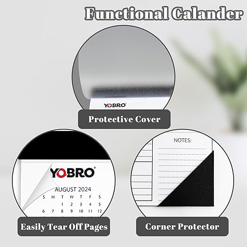Miniatura 5 de Calendario de escritorio 2024 con calcomanías, calendario mensual grande de escritorio de 17 x 12 pulgadas, calendario de pared para planificación,
