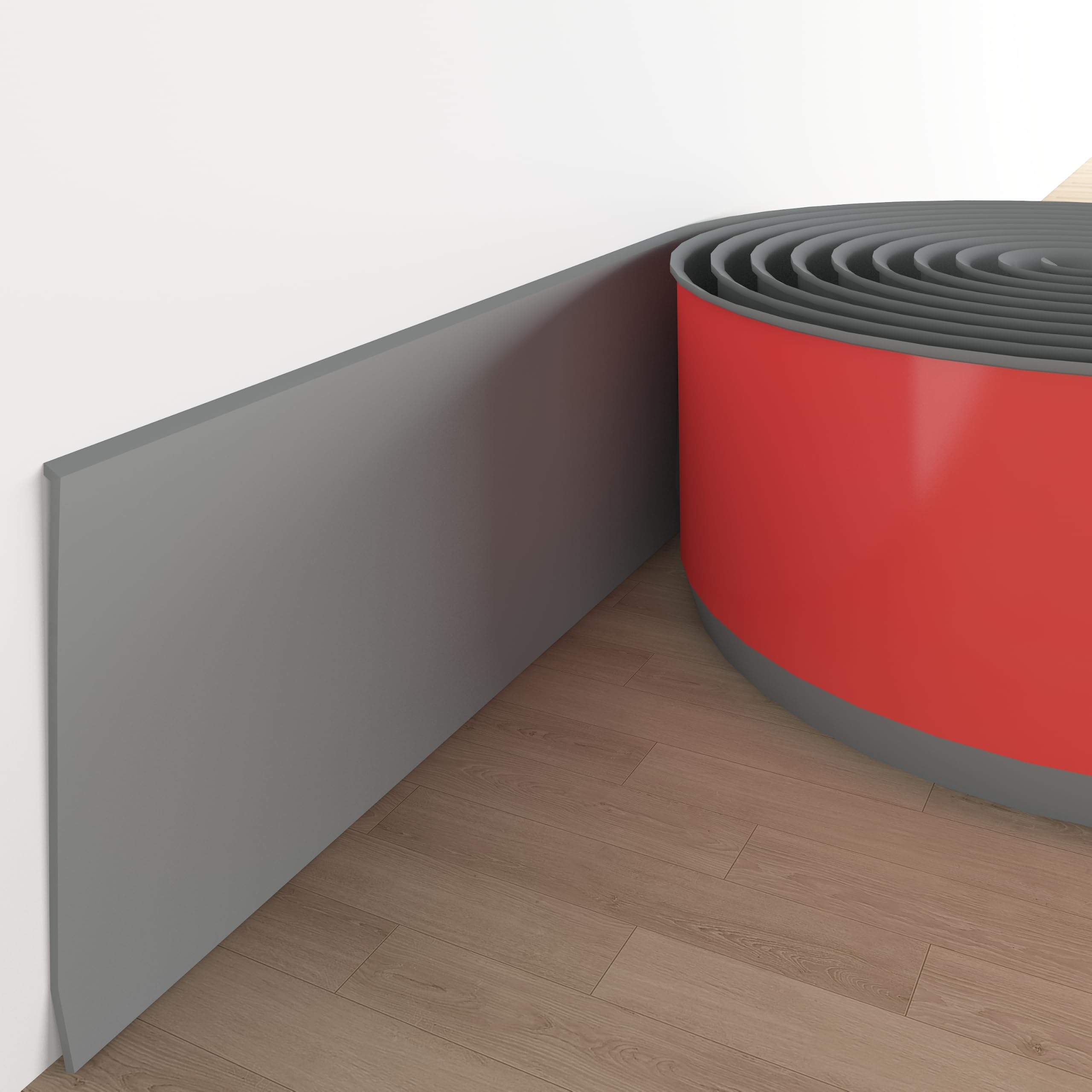 vinyl wall base baseboard molding trim 4" gray flexible self adhesive rubber wall base moulding trim peel and stick design(20ft, grey)