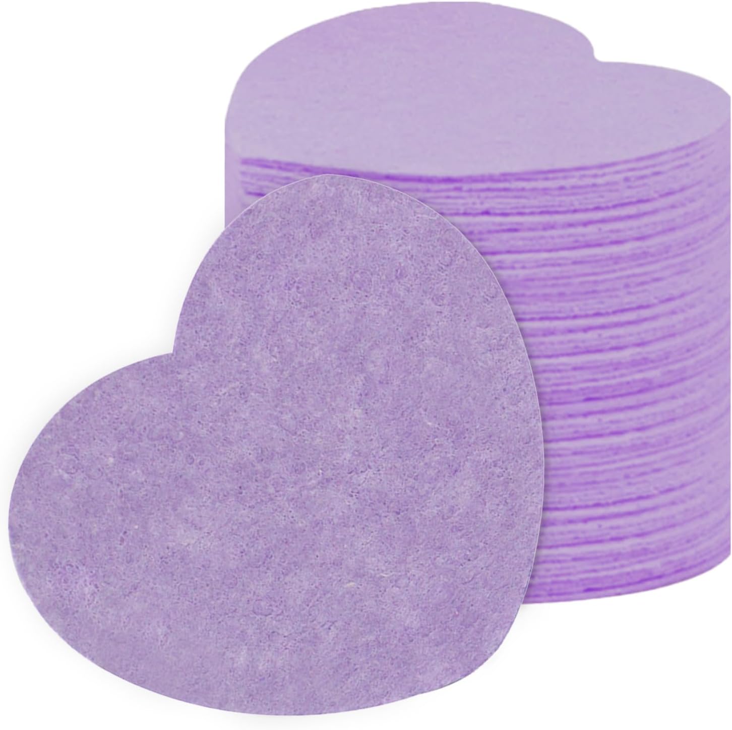Facial Sponges, Heart Shape Compressed Cleansing, 20PCS Cellulose Soft Texture Gentle Scrub for Washing, Deep Pore Cleaning, Scrubber, Bathing, Household