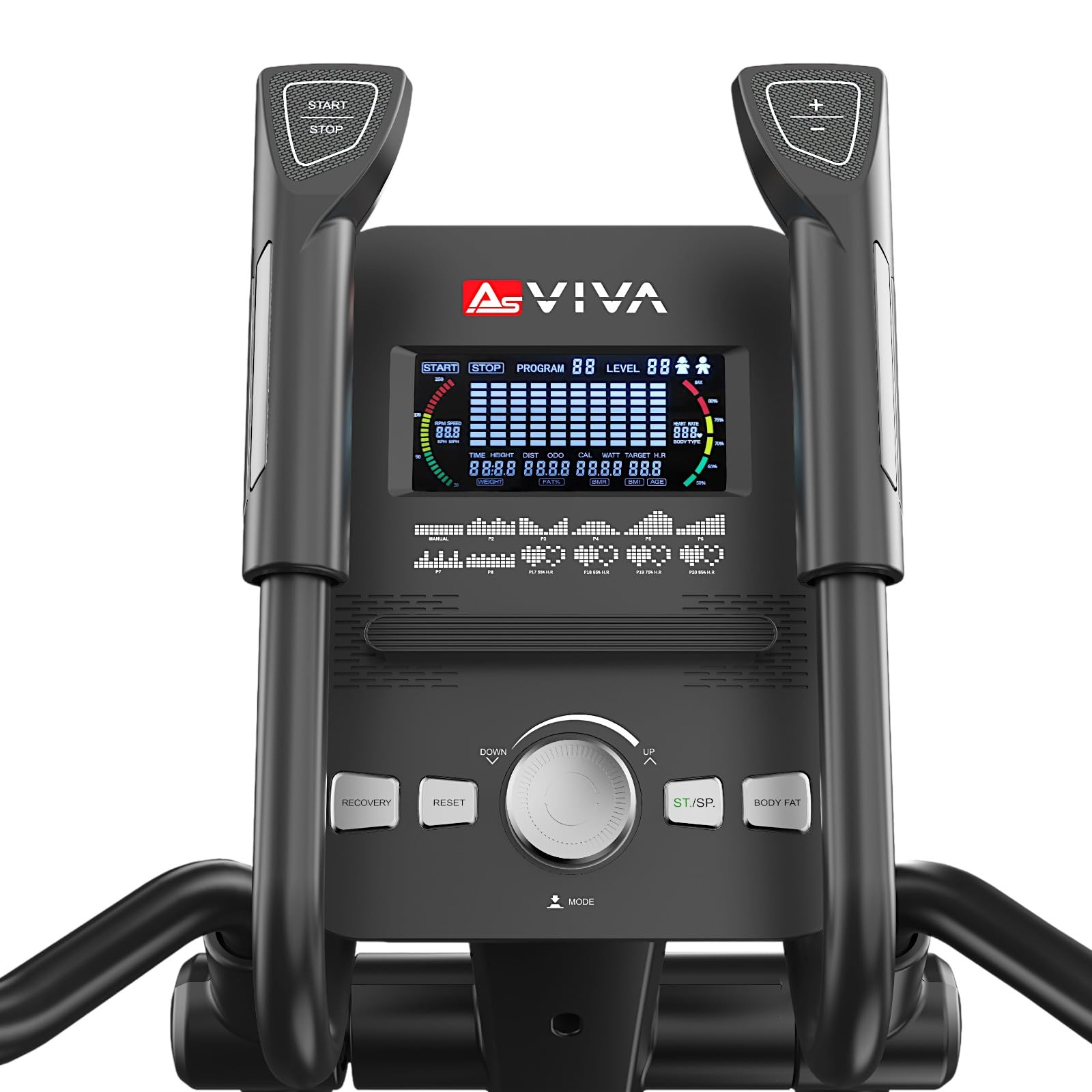 AsVIVA C28 Pro Crosstrainer, Ellipsentrainer Heimtrainer, 16 kg Schwungmasse, elektrischer Widerstand, Pulsmessung, leise, für Zuhause