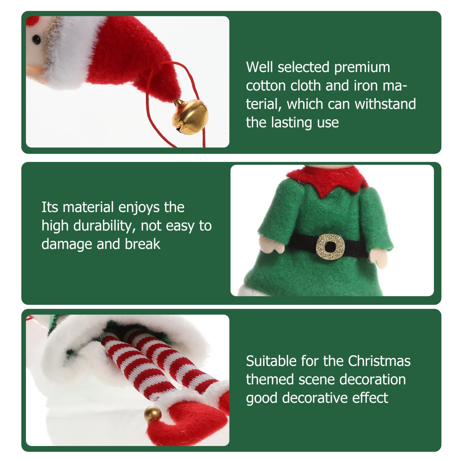 ABOOFAN 5 Pièces Pendentif Sapin de Noël vêtements de poupée Peluche Decoration Noel Decoration vitrine Noel Decor Noel décor de poupée Pendentif poupée de noël Coton Green