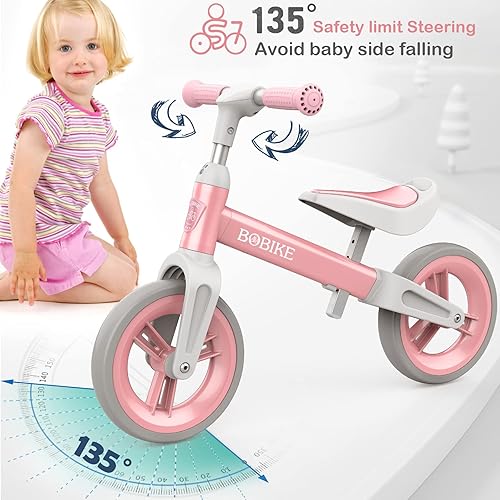 Vista 17 de Bobike Bicicleta de equilibrio para niños de 1 a 4 años, asiento ajustable y manillar sin pedal, bicicleta de entrenamiento sin pedales, el mejor