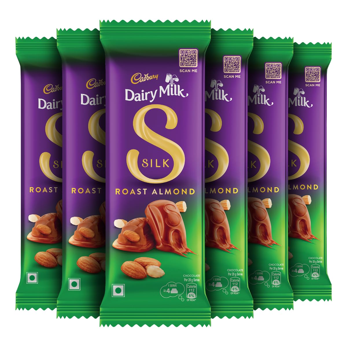 Cadbury Milk Silk Roasted Almond Chocolate 58g (Pack of 6)