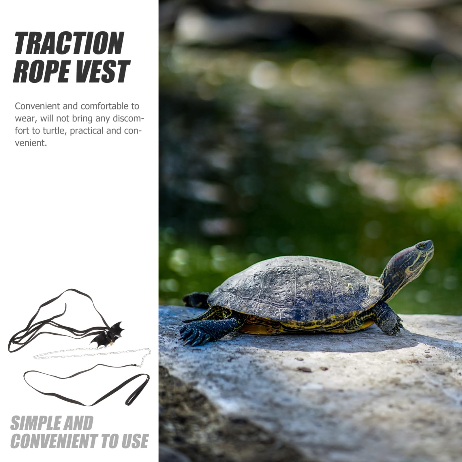 Mikikit Tortoise Walking Leash Control Rope for Outdoor Activities Durable Chain Harness for Turtles Easy to Use and Store Lightweight Pet Training Equipment