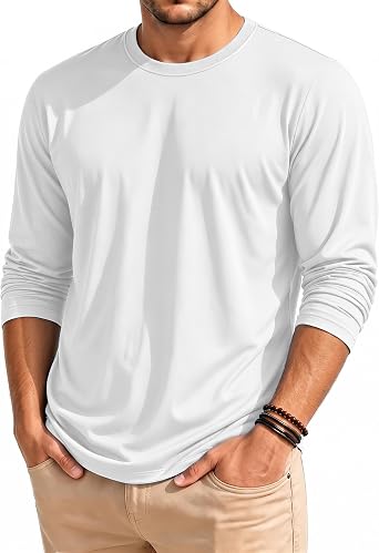 EKLENTSON Mens Long Sleeve Tshirt Lightweight Moisture Wicking Soft Shirt