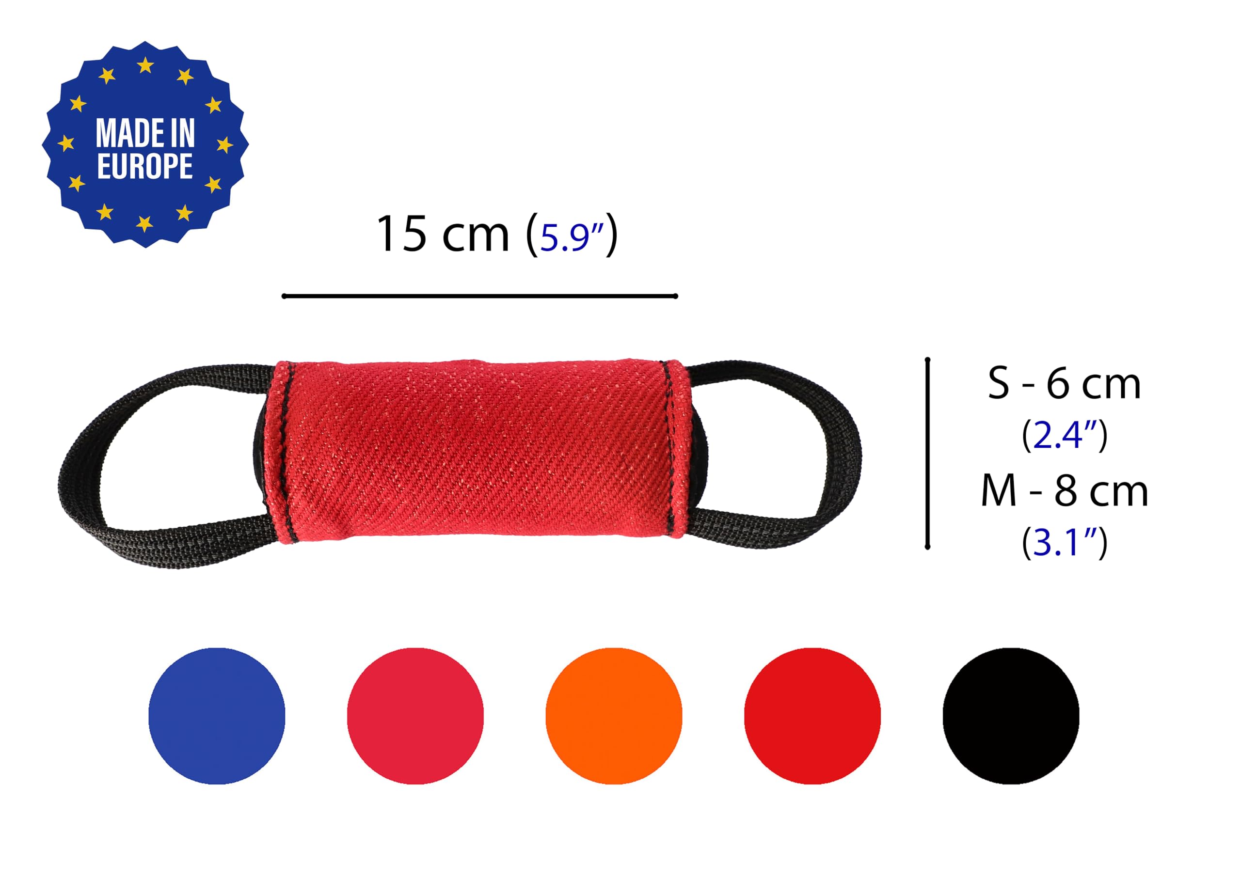 Dingo Gear S02805 - Giocattolo da Traino, a Forma di Cilindro, per lezioni di morso K9, IGP, Sport per Cani, Recupero, tiro alla Fune, Gioco, 2 Manici, Culla in Nylon Arancione, 15 x 8 cm